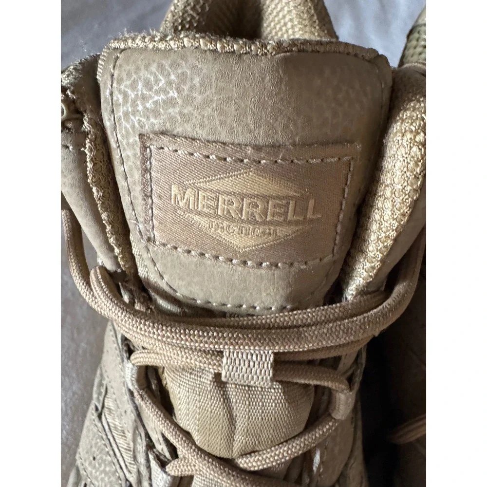 Merrell Moab 2 Tactical Mid Waterproof Boot Mens 8.5 Coyote J15849 Vibram Hiking